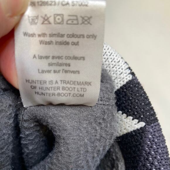 Hunter Boots Pink Waterproof Wellingtons Black & White Knit Cuff EUC Sz 6 - Picture 8 of 11